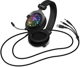 CONNECT IT DOODLE RGB černá / herní sluchátka / mikrofon / 3.5 mm jack / RGB LED / kabel 2m (CHP-6501-BK)