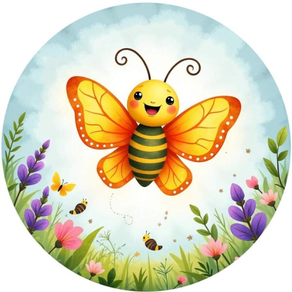 Obrázek Jedlý papír na dort Veselý motýlek