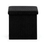 Taburet s úložným prostorem, černá manšestrová látka