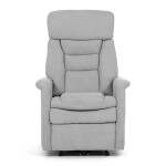 Polohovací křeslo s elektrickým ovládáním, potah stříbrná látka