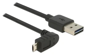DeLock Easy USB kabel A - Micro-B černý / USB kabel / USB 2.0 / 3 m / lomený konektor (83857)
