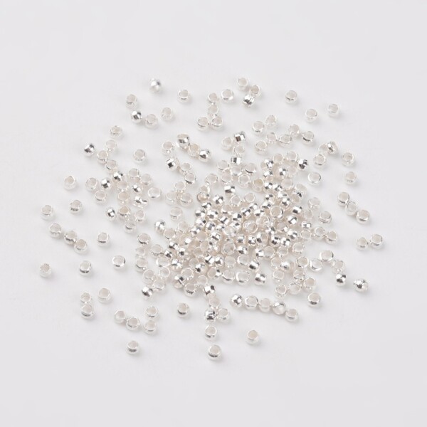 Zamačkávací rokajl - 2,0 mm x 1,2 mm - stříbrný - 1 g