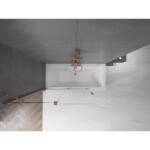 MEXEN/S - Velar Dvoukřídlá posuvná vanová zástěna 130 x 150, transparent, kartáčovaná měď 896-130-000-01-65