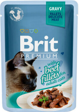 Brit cat Premium Fillets in Gravy With Beef 85