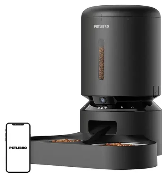 Petlibro Granary černá / Inteligentní dávkovač krmiva / kamera / dvojitá miska / 5 l / Wi-Fi (PL-AF203-36B)