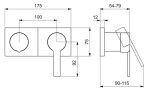 HANSA - Ronda Baterie pod omítku pro 2 spotřebiče, chrom 44599583