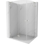 MEXEN/S - Lunar L sprchový kout čtvrtkruh křídlový levá 90 x 70, transparent, nikl kartáčovaný 833L-090L-070P-97-00