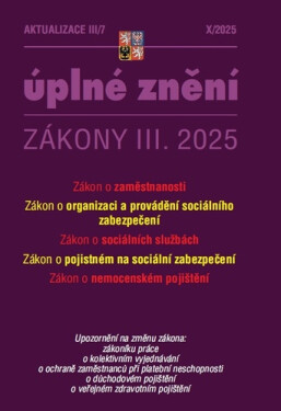 Aktualizace III/7 2025 Zákon o zaměstnanosti