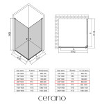 CERANO - Sprchový kout Antelo Duo L/P - 6 mm - černá matná, transparentní sklo - 90x90x190 - otočný CER-433278