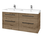 Dřevojas - Umyvadlová skříňka Q MAX SZZ4 120 - D21 Tobacco / Úchytka T06 / D21 Tobacco 332587H