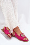 Dámské sandály s ozdobným srdcem S.Barski KV27-018 Fuchsie 37