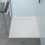 CERANO - Sprchová vanička čtvercová Loro - litý mramor - bílá matná - 100x100x3,5 CER-437090