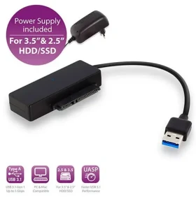MicroConnect Adaptér 2.5" 3.5" SATA HDD/SSD - USB3.1 A (M) černá (USB3.0SATAHDDSSD)