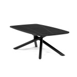 Stůl konferenční, deska slinutá keramika 120x70cm, černý mramor, nohy černý kov