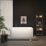 Erga Zara, rohová volně stojící vana 140x72 cm + odtoková zátka, pravá, bílá lesklá, ERG-ZARA-140072R-WH-WH