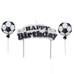 Dortisimo Svíčky Happy Birthday a fotbalové míče (3 ks)