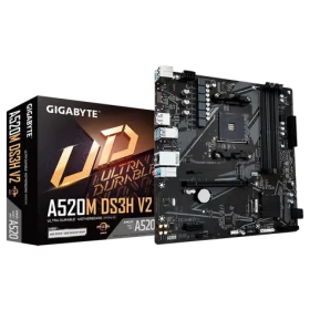 GIGABYTE A520M DS3H V2 / A520 / AM4 / 4x DDR4 / PCIEx16 / 1x GLAN / mATX (A520M DS3H V2)