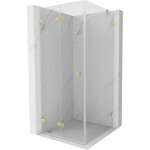 MEXEN/S - Lunar-F sprchový kout skládací dveře levá 70 x 70, transparent, zlato kartáčovaná 836-070-070-55-00-L