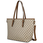 Trendy dámská koženková kabelka na rameno Elina, hnědá