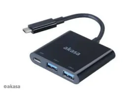 Akasa AK-CBCA08-15BK černá / Redukce USB-C / Power Delivery / 2x USB-A 3.0 / 15 cm (AK-CBCA08-15BK)