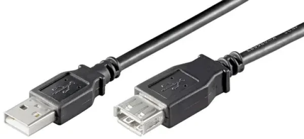 MicroConnect kabel USB2.0 A (M) - USB2.0 A (F) 2m černá / 480Mbit/s (USBAAF2B)