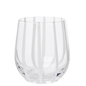 Broste Sklenice White Stripe 350 ml, bílá barva, čirá barva, sklo
