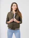 Dámská prošívaná bomber bunda GLANO - khaki Velikost: M