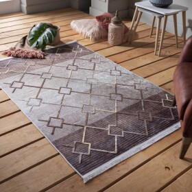 DumDekorace DumDekorace Hnědý vzorovaný koberec ve skandinávském stylu