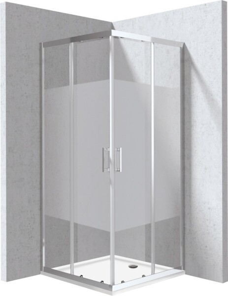 DEANTE - Funkia Evo čtvercový kout s vaničkou, 90x90 cm – vzor pruh KYCP0E99P