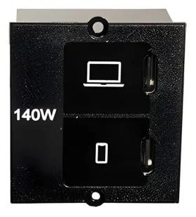 Bachmann Modul 37x40 černý / Napájecí modul / 3x USB-C / PD / 140W (BM0021867)