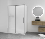 CERANO - Sprchový kout Lantono - levá - 8 mm - Soft-Close - chrom, mléčné sklo - 170x90 - posuvný CER-665419