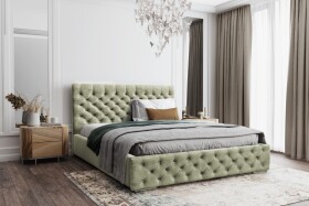 FRONTI Postel MODEL 02 200x200 světlezelená - MAGIC VELVET 2243