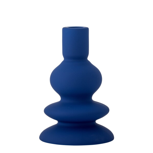 Bloomingville Svícen Thorne Blue 16 cm, modrá barva, keramika
