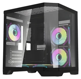 DarkFlash FT350 černá / PC skříň / Mini Tower / M-ATX / ITX / 5x ARGB ventilátor / tvrzené sklo / bez zdroje (FT350 Black)