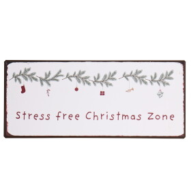 Ib Laursen Dekorativní plechová cedule Christmas Zone, multi barva, kov