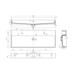 SAPHO - AQUATIC dvojumyvadlo, litý mramor, 120x46cm, bílá AT120-2