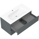 MEXEN/S - Orio koupelnová skříňka 90 cm s umyvadlem Vela, 2 zásuvky, grafit mat/bílá mat 91A10-09047-2-BFF66-W23M01