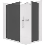 CERANO Sprchová zástěna Walk-in Onyx T L/P - 8 mm - hranatá vzpěra - chrom, grafitové sklo - 130x30x200 cm