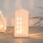 Räder Porcelánový svícen domeček Small Windows, bílá barva