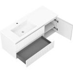 MEXEN/S - Rivel koupelnová skříňka 120 cm s umyvadlem Otis levá, 2S, 1D, reliéf, bílá mat 91A23-12047-3-BBFFF01-W18L01