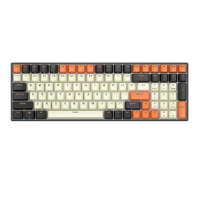 Royal Kludge RK100 hnědé spínače černo-oranžová / Bezdrátová klávesnice / mechanická / 2.4GHz BT USB / US Layout (RK100)