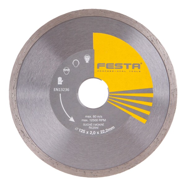 FESTA 21212 Kotouč diamantový, plný, 125mm, 22,2mm