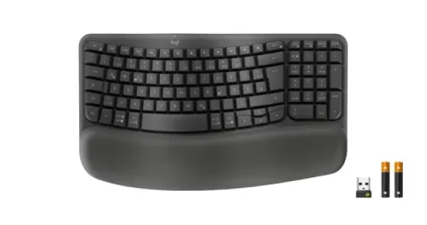 Logitech Wave Keys for Business černá / Ergonomická klávesnice / DE layout / Bluetooth / Logi Bolt (920-012327)