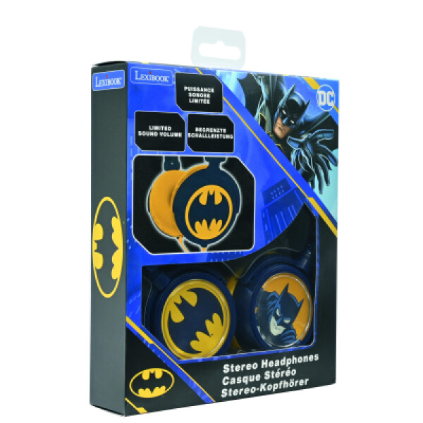 Lexibook skládací drátová sluchátka Batman s limitem hlasitosti