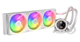 Krux HydroGlance 360 LCD bílá / Vodní chlazení CPU / 360 mm / ARGB / LCD displej / Intel + AMD (KRXE005)