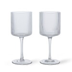 Ferm Living Sklenice na bílé víno Ripple Clear – set 2 ks, čirá barva, sklo, 260 ml