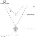 Náhrdelník Enita - chirurgická ocel, krystaly Swarovski, hvězda, Stříbrná 40 cm + 5 cm (prodloužení)