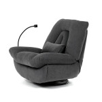 Polohovací křeslo, elektrické zabudované ovládání, šedá, látka, TV-7081 GREY2