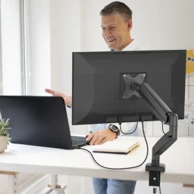 J5Create Ergonomický držák monitoru černá / Držák monitoru / 17-32" / nosnost 8 kg / náklon -45-90° / rotace 360° (JTSA101-N)