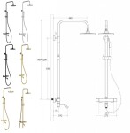 BESCO - Nástěnný termostatický sprchový a vanový set VEO černá BABPVNTICZ